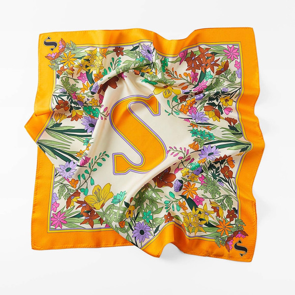 Zara Accessories Zara S 0 Silk Special Edition Initial Scarf Poshmark